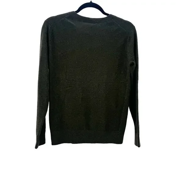 Vince Weekend Cashmere V-neck Dark Pine Pullover Sweater Long Sleeve XXS NWT
